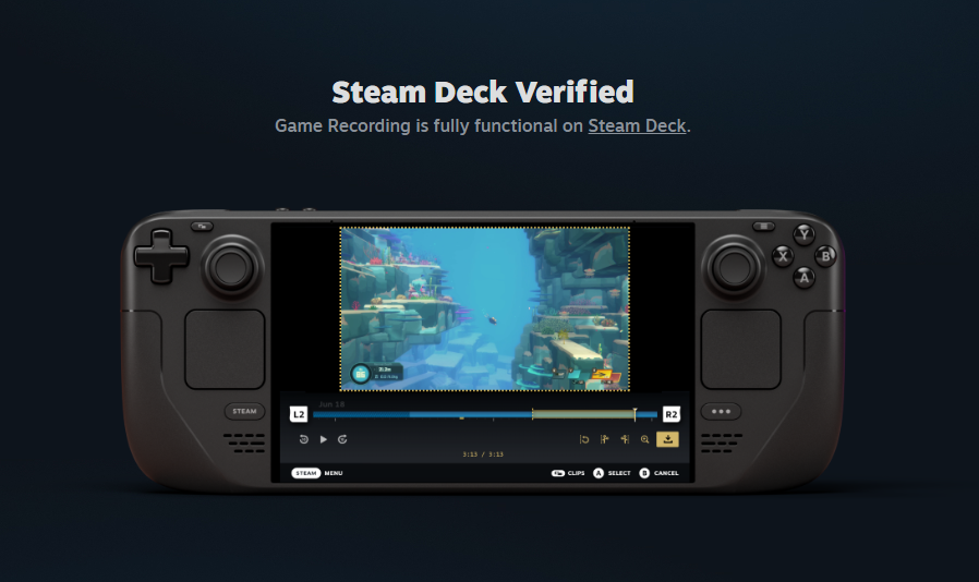 Ora potete registrare i vostri gameplay su Steam Deck