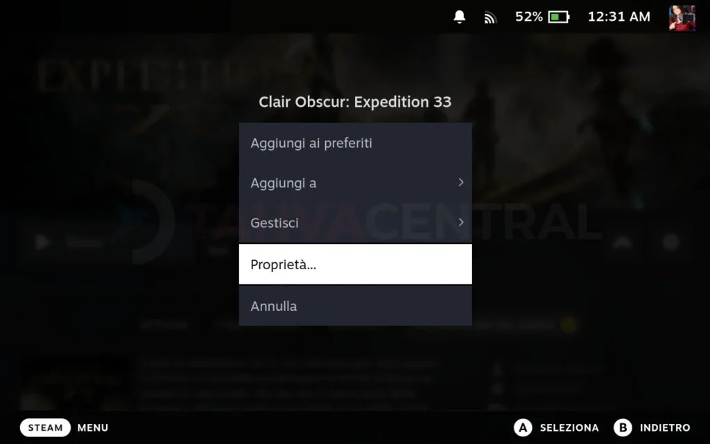 impostazioni grafiche di clair obscur su steam deck