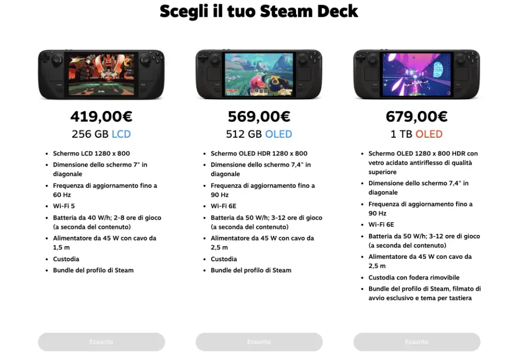 steam deck esaurita